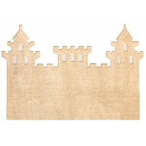 Beige castle-shaped rug