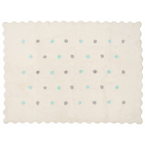 White dotted rug for child