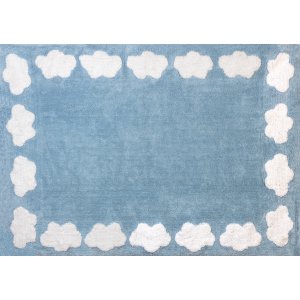 Azure rug with white clouds