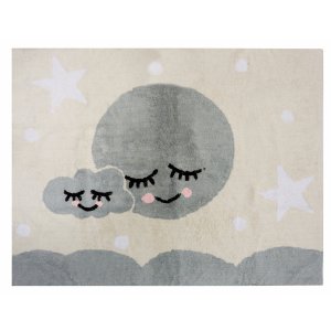 Beige rug with moon and cloud