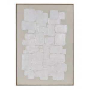 VICENZA - wall deco - linen  /  pine wood - L 103 x W 4,3 x H 143 cm - off-white