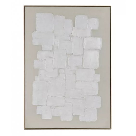 VICENZA - wall deco - linen / pine wood - L 103 x W 4,3 x H 143 cm - off-white