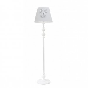 Grey floor lamp with bow and decorative leg