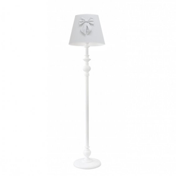 grey floor lamp with bow
