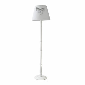 Grey cube floor lamp with bow