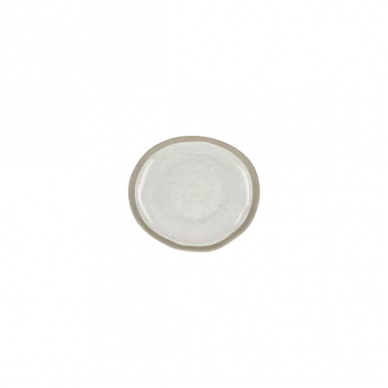 PRIMEVAL - appetizer plate - porcelain - L 10,7 x W 9,5 x H 1,2 cm - light grey