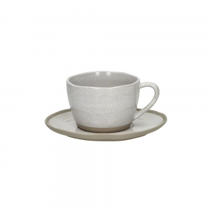 PRIMEVAL - cup & saucer 22 CL - porcelain - L 15,3 x W 13,4 x H 7,7 cm - light grey