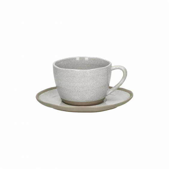 PRIMEVAL - cup & saucer 22 CL - porcelain - L 15,3 x W 13,4 x H 7,7 cm - light grey