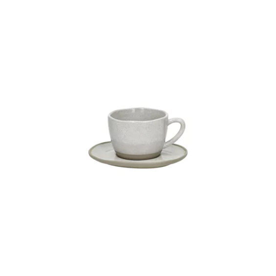 PRIMEVAL - cup & saucer 10 CL - porcelain - L 11,4 x W 10 x H 5,8 cm - light grey