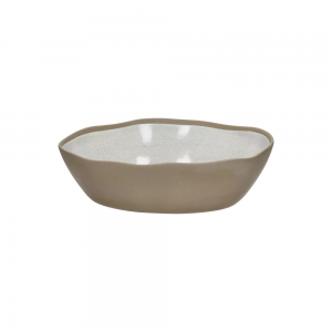 PRIMEVAL - salad bowl - porcelain - L 29,2 x W 25,4 x H 7,8 cm - light grey