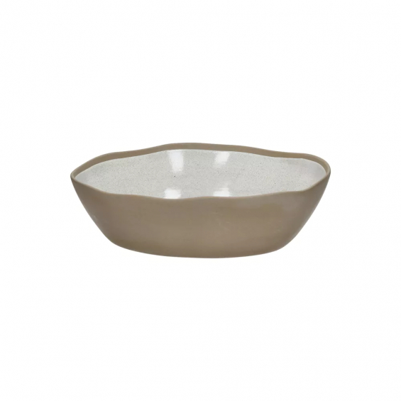 PRIMEVAL - salad bowl - porcelain - L 29,2 x W 25,4 x H 7,8 cm - light grey