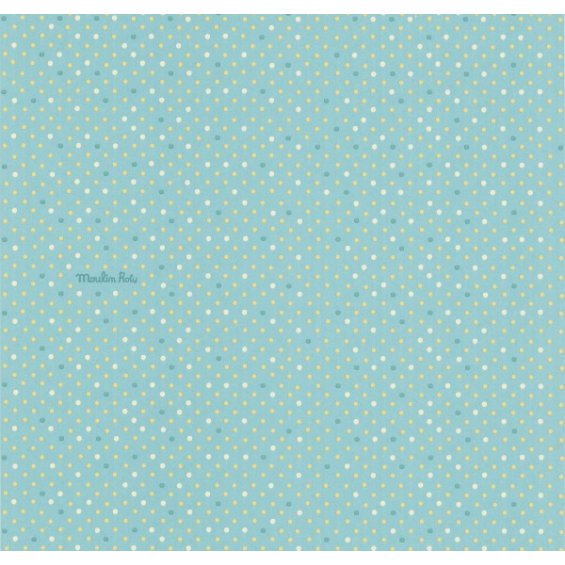 Turquoise wallpaper with colourful spots Les Petits Curieux