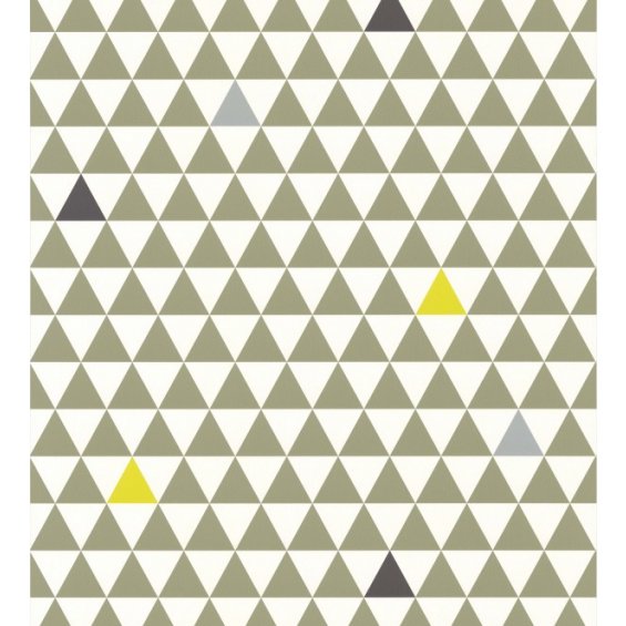 Wallpaper with green triangles Les Petits Curieux