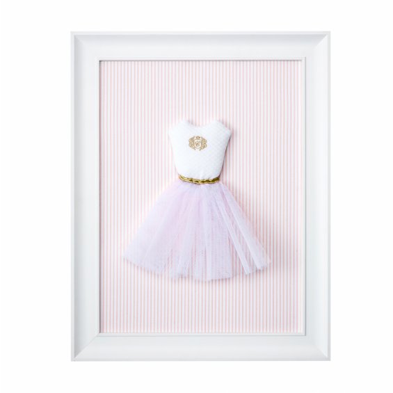 Golden chic textile picture with a tutu dress