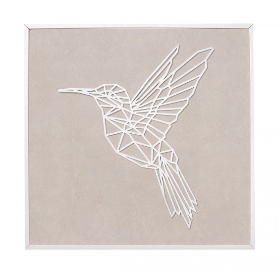 Beige XL picture with hummingbird