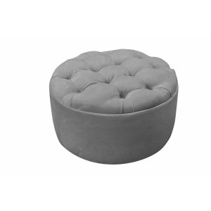 Quilted anthracite pouf Chesterfield 