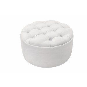 Quilted ivory pouf Chesterfield 