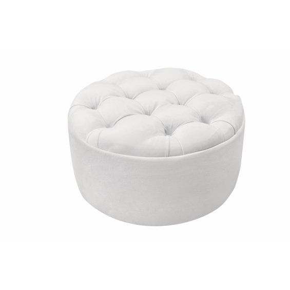 Quilted ivory pouf Chesterfield 