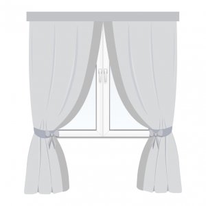 Curtains with cuff and bands